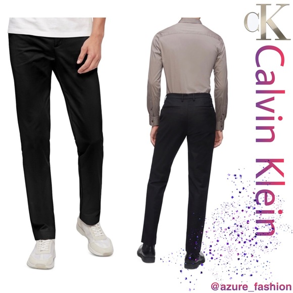 Calvin Klein Pants Calvin Klein Mens Black Slim Fit Modern Stretch